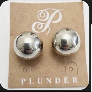 Plunder Tyricia Silver Tone Ball Stud Earrings